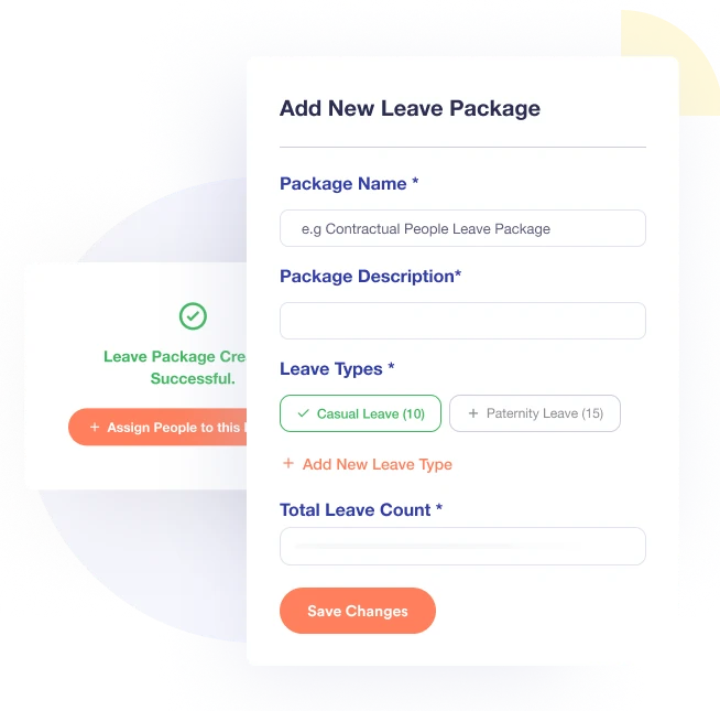 Configuring custom leave packages, types, and total leave counts in Crewlix