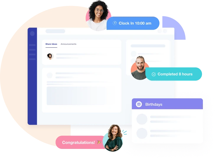 Crewlix social feed dashboard showing company announcements and team milestone celebrations