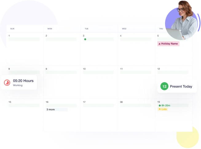 HR manager analyzing individual employee monthly work hours, tardiness, and overtime trends