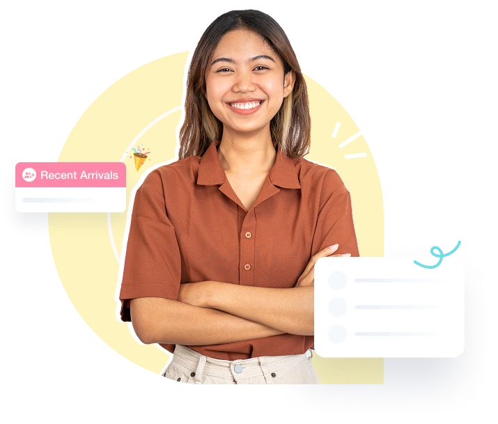 A smiling new hire welcoming new orientation process in Crewlix onboarding platform