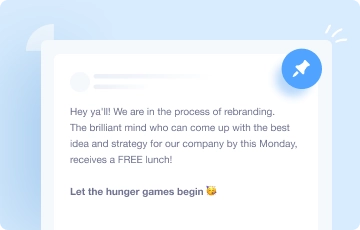 Pinning important announcements and posts to top of employee social feed