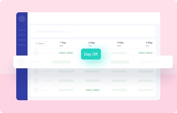 Setting precise days off and time-off periods in employee shift calendar