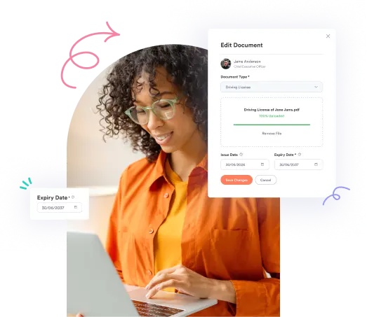 Replacing expired employee compliance documents with updated versions in Crewlix