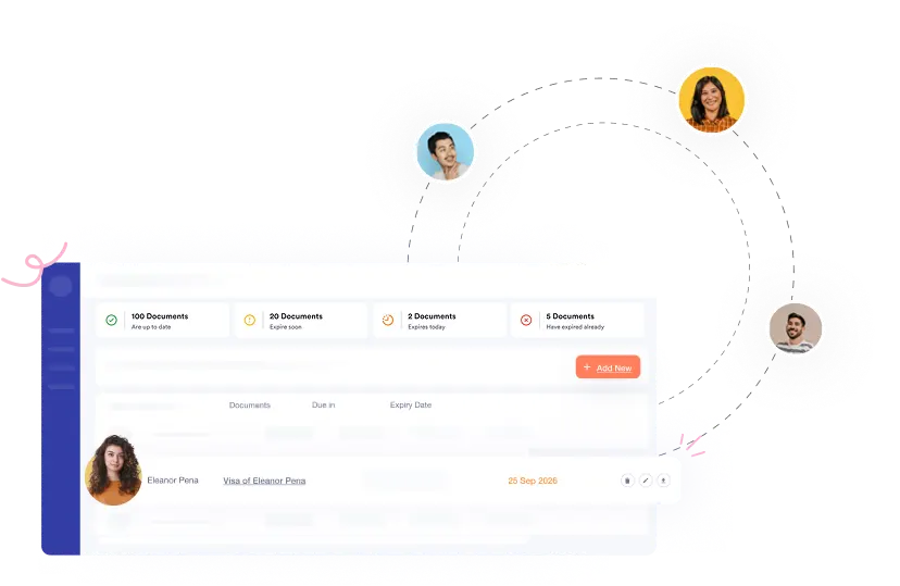 Crewlix compliance dashboard displaying employee right-to-work documents, DBS checks, and expiry alerts